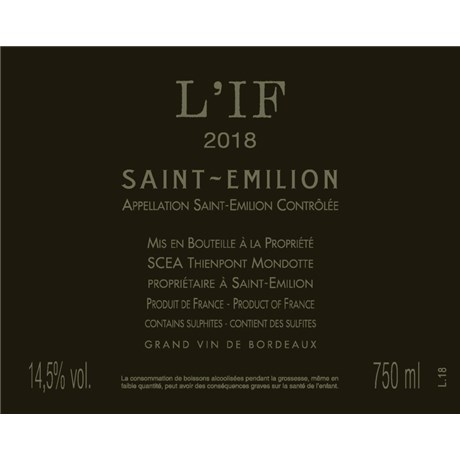 L'If - Saint-Emilion Grand Cru 2018