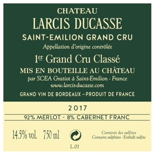 Larcis Ducasse - Saint-Emilion Grand Cru 2017
