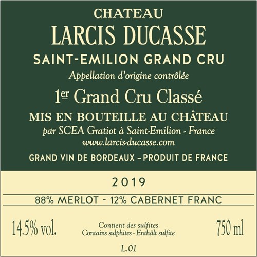 Larcis Ducasse - Saint-Emilion Grand Cru 2019