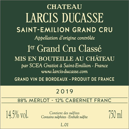 Larcis Ducasse - Saint-Emilion Grand Cru 2019
