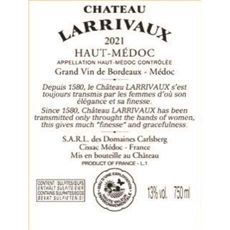 Larrivaux - Haut-Médoc 2021