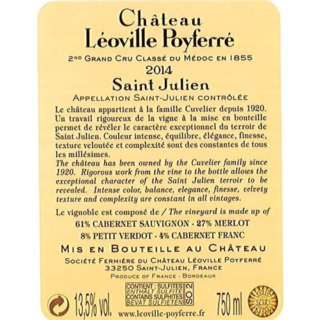 Léoville Poyferré - Saint-Julien 2014