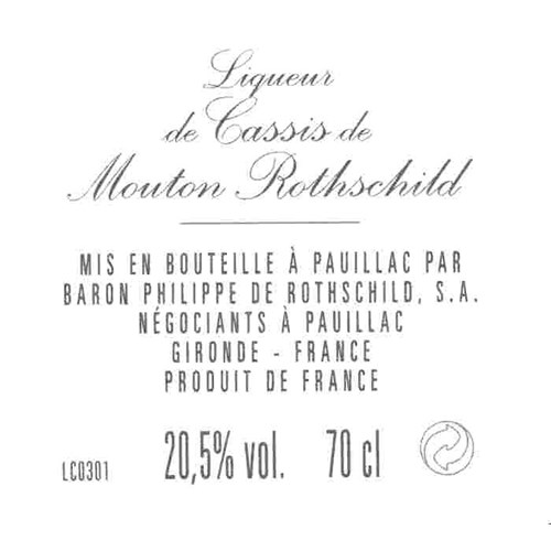 Liqueur de cassis - Mouton Rothschild - Eau de vie
