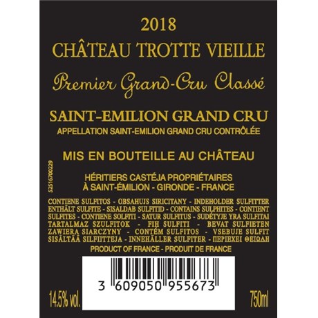 Magnum Château Trotte Vieille - Saint-Emilion Grand Cru 2018 4df5d4d9d819b397555d03cedf085f48 