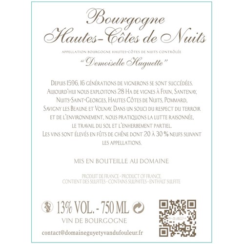 Magnum Domaine Dufouleur - Demoiselle Huguette - Hautes-Côtes de Nuits 2018 b5952cb1c3ab96cb3c8c63cfb3dccaca 