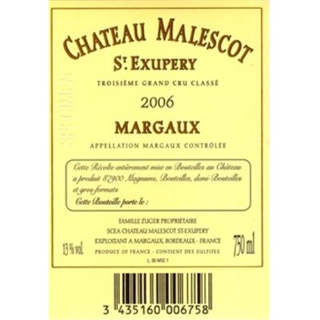 Malescot Saint Exupery - Margaux 2006