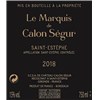 Le Marquis de Calon Ségur - Château Calon Ségur - Saint-Estèphe 2018