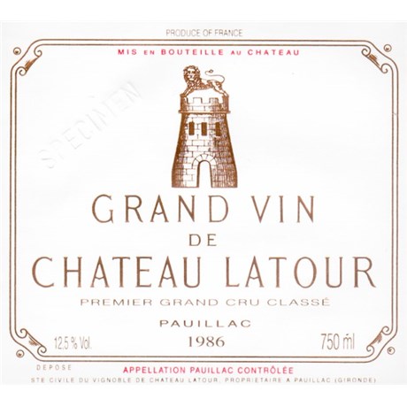 Mathusalem Château Latour - Pauillac 1986 6b11bd6ba9341f0271941e7df664d056 