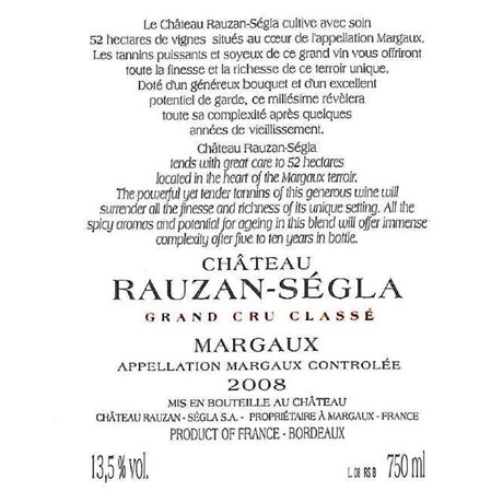 Mathusalem Château Rauzan Ségla - Margaux 2008