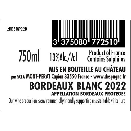 Mont-Pérat Blanc - Bordeaux 2022