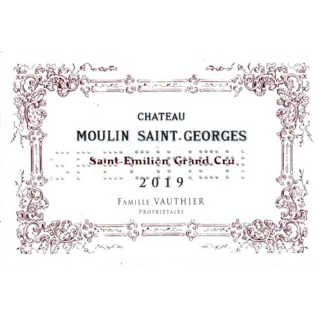 Moulin Saint-Georges - Saint-Emilion Grand Cru 2019
