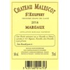 Nabuchodonosor Château Malescot Saint Exupery - Margaux 2014