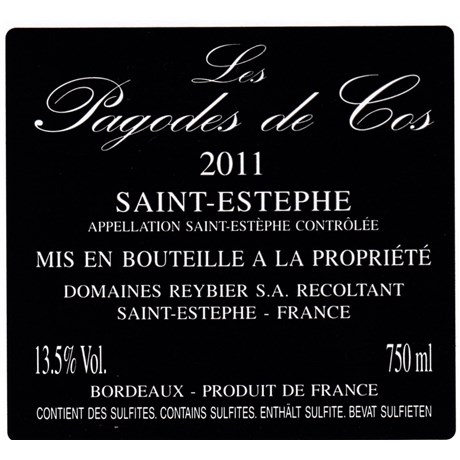 Pagodes de Cos - Saint-Estèphe 2011