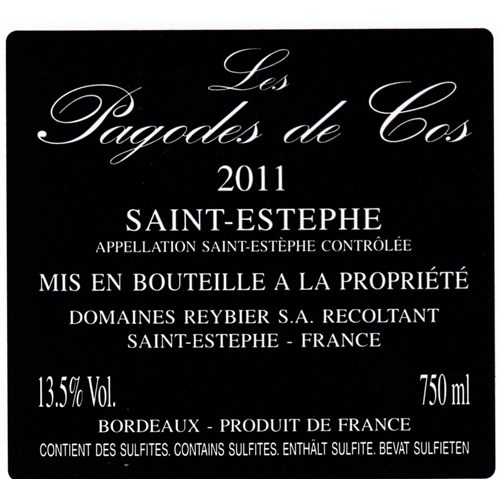 Pagodes de Cos - Saint-Estèphe 2011