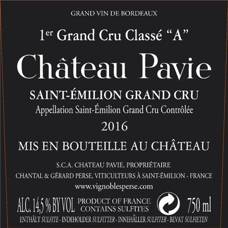 Pavie - Saint-Emilion Grand Cru 2016