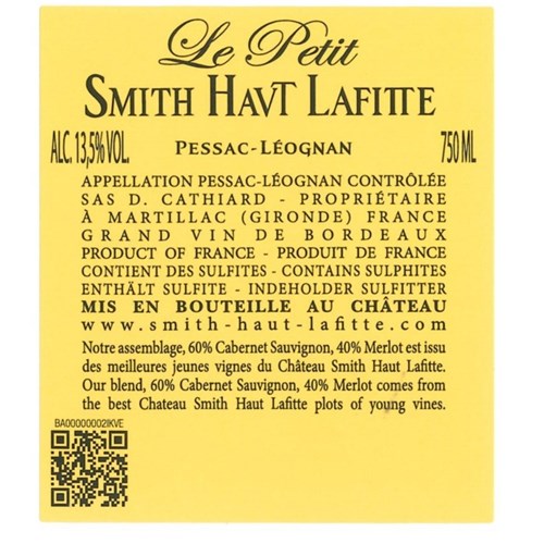 Petit Smith Haut Lafitte rouge - Pessac-Léognan 2021