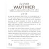Le Petit Vauthier - Saint-Emilion Grand Cru 2015