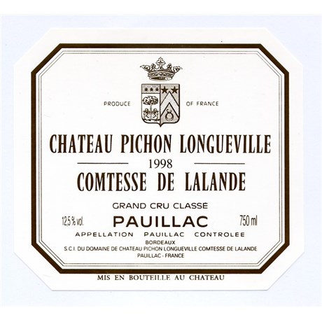 Pichon Comtesse de Lalande - Pauillac 1998