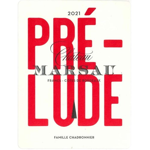 Prélude de Marsau - Francs-Côtes de Bordeaux 2021