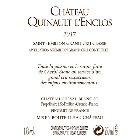 Quinault L'Enclos - Saint-Emilion Grand Cru 2017