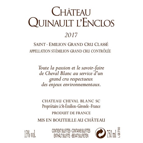 Quinault L'Enclos - Saint-Emilion Grand Cru 2017