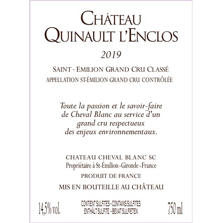Quinault L'Enclos - Saint-Emilion Grand Cru 2019