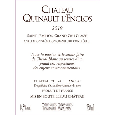 Quinault L'Enclos - Saint-Emilion Grand Cru 2019