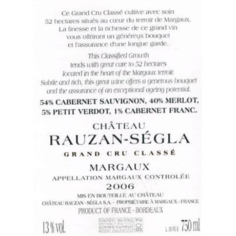 Rauzan Ségla - Margaux 2006