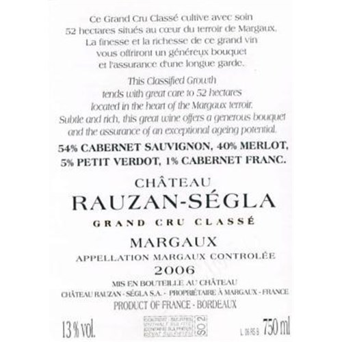 Rauzan Ségla - Margaux 2006