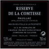 Réserve de la Comtesse - Castle Pichon Longueville - Pauillac 2015 