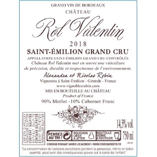 Rol Valentin - Saint-Emilion Grand Cru 2018