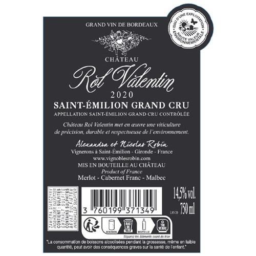 Rol Valentin - Saint-Emilion Grand Cru 2020