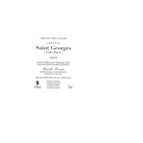Saint Georges Cote Pavie - Saint-Emilion Grand Cru 2019