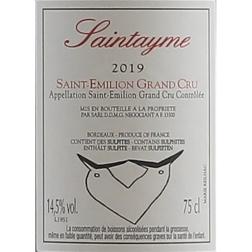 Saintayme - Saint-Emilion Grand Cru 2019