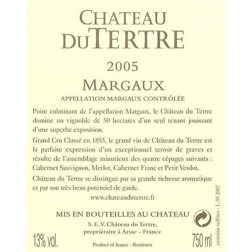 Du Tertre - Margaux 2005