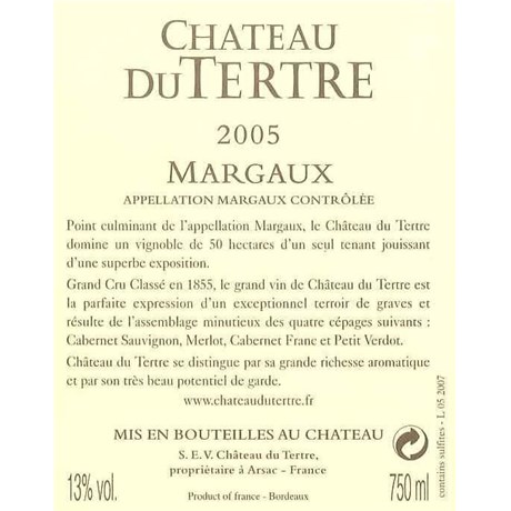 Du Tertre - Margaux 2005