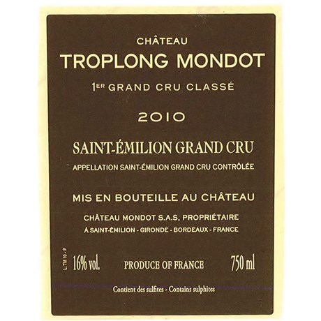 Troplong Mondot - Saint-Emilion Grand Cru 2010
