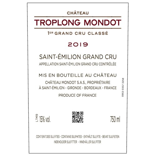 Troplong Mondot - Saint-Emilion Grand Cru 2019