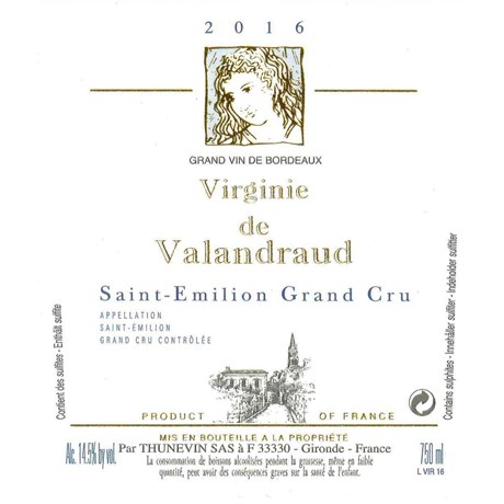 Virginie de Valandraud - Saint-Emilion Grand Cru 2016