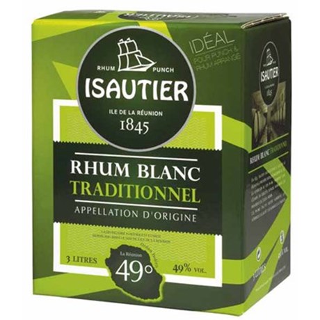 Traditional white rum 49 ° 3 L Isautier 