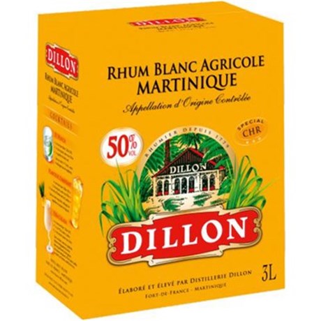White agricultural rum 50 ° 3 L Dillon 6b11bd6ba9341f0271941e7df664d056 